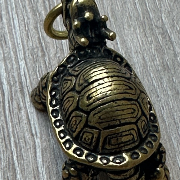 Solid Brass Handmade Turtle DIY Necklace Car Pendant Knife Beads Brass Lucky Tur - Picture 14 of 15
